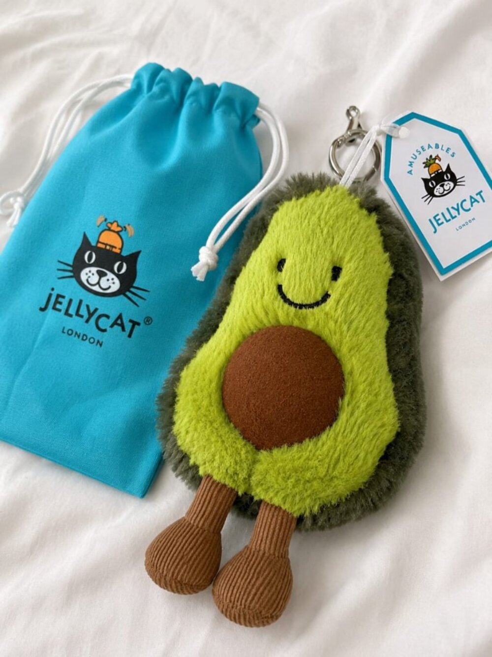 Jellycat Amuseables Avocado Bag Charm Plush Keychain NWT with Dust Bag